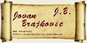 Jovan Brajković vizit kartica
